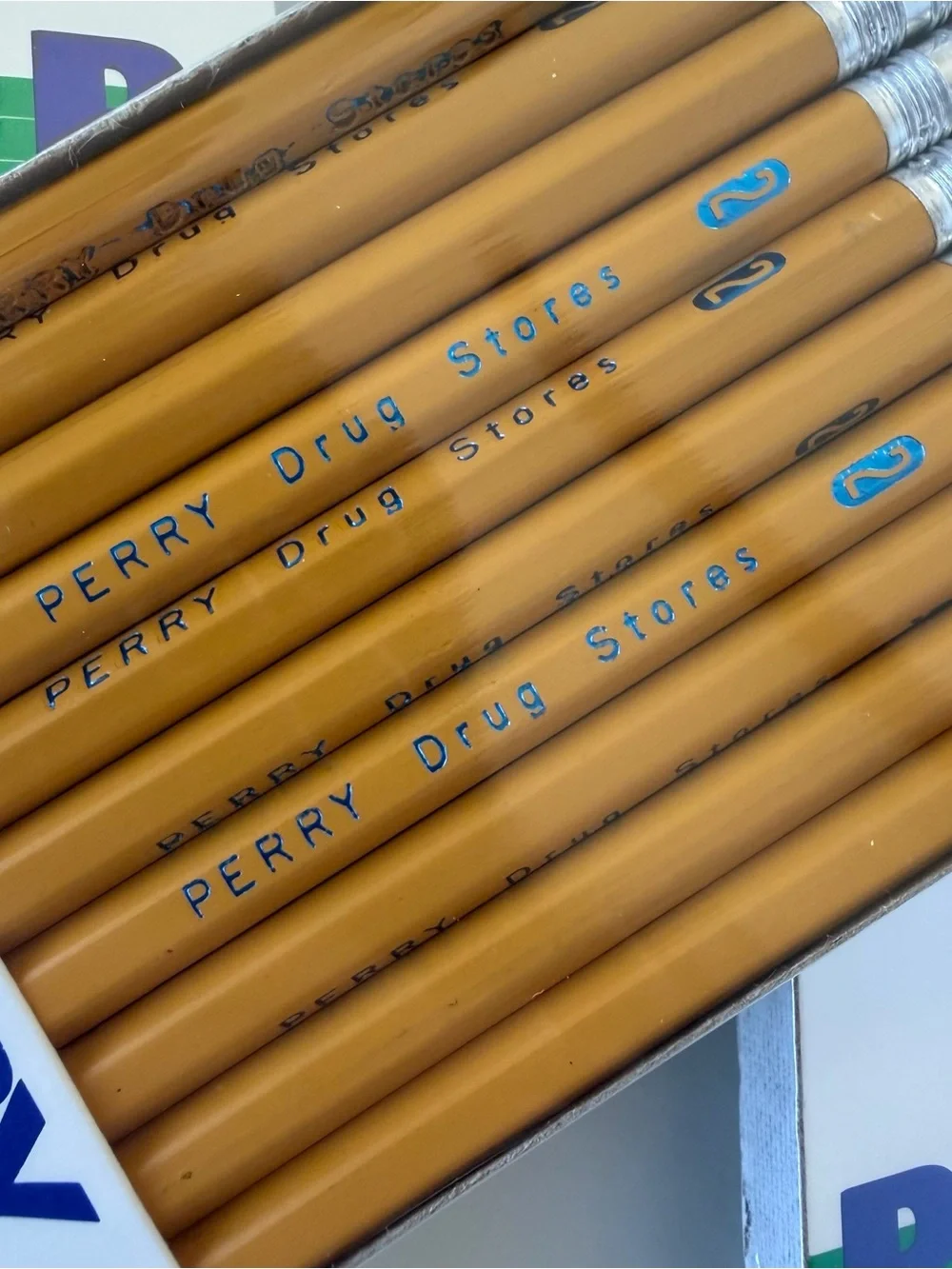 VTG Lot Of 8 packs 1980s Perry Drug Stores Wood No. 2 Pencils Yellow Made in USA